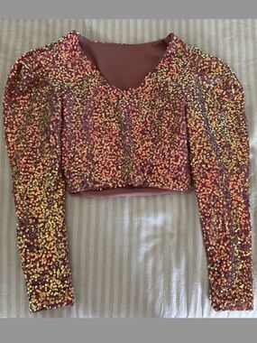 Long Sleeve Sequin Shirt